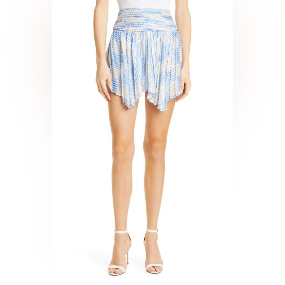 Ramy Brook: Asymmetric Geo Print Skirt NWT Burna Dafco Blue | Size Large